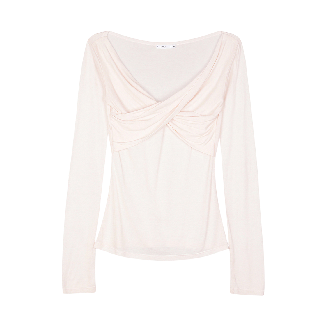 레이즈미야 아오이 리본 발레 셔링 티 포슬린 핑크(REISE MIYA Aoi Ribbon Ballet Shirring T-Shirt Porcelain Pink)