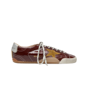 Golden Goose True-Star Naplak with Suede Star Silver Nappa Heel Tab Sneakers Burgundy