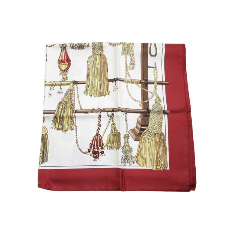 에르메스 버건디 파스망트리 실크 까레 스카프(Hermes Burgundy Pasmantier Silk Carre Scarf)