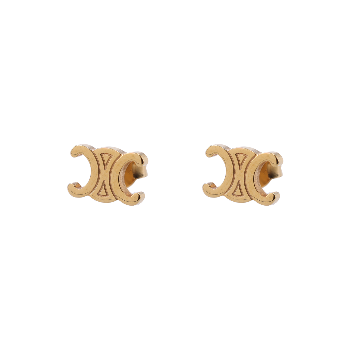 ITW8P2AKHLCG Celine Triomphe Stud Earrings in Gold-Finished Brass