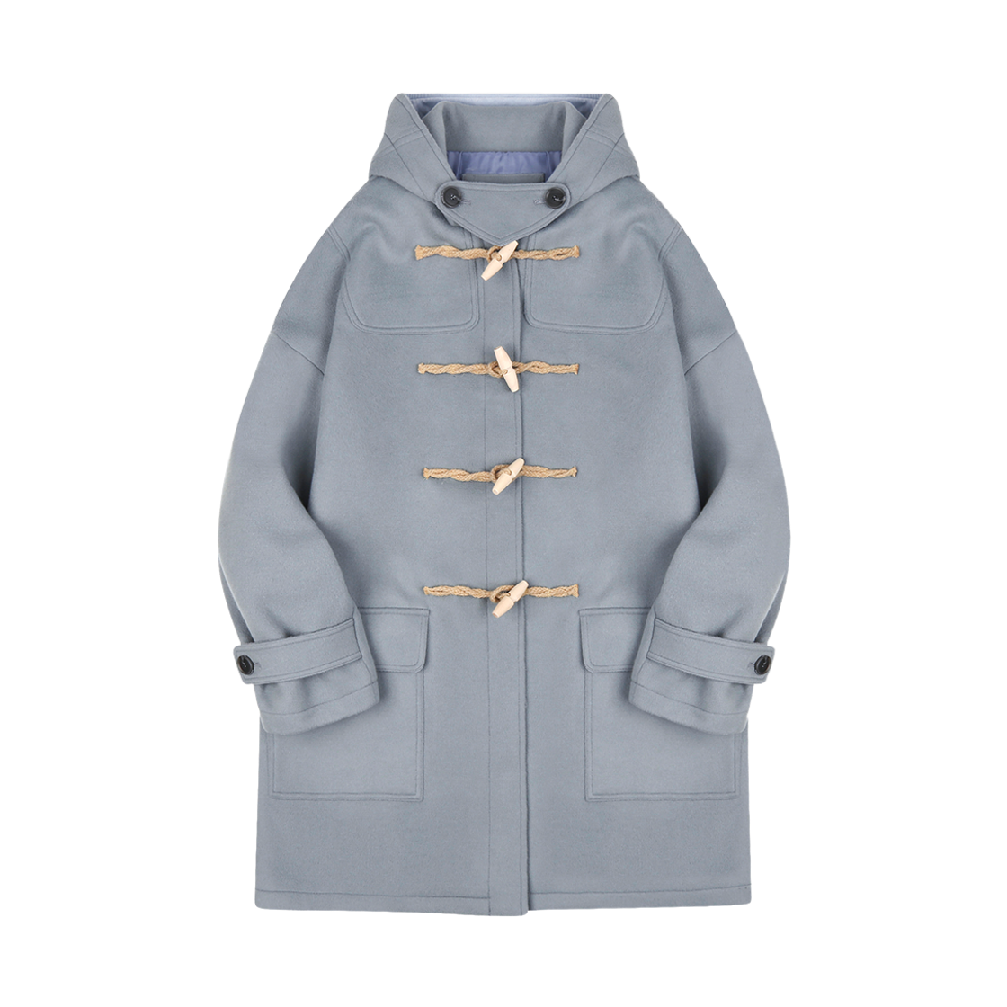 메인부스 오버사이즈 하프 더플 코트 애쉬 블루