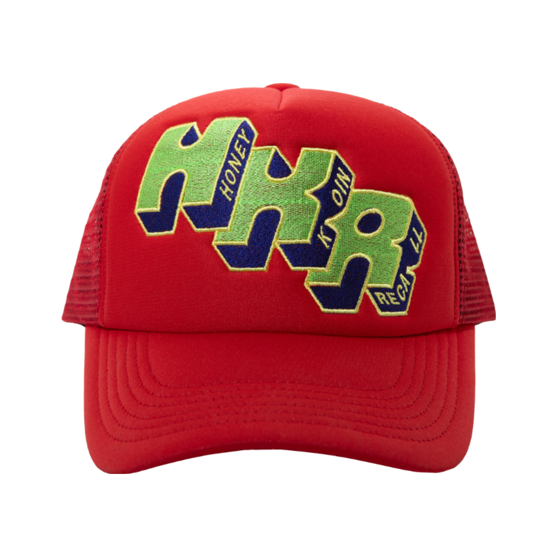 허니스쿱하우스 HKR 로고 트러커 캡 레드(Honey Scoop House HKR Logo Trucker Cap Red)