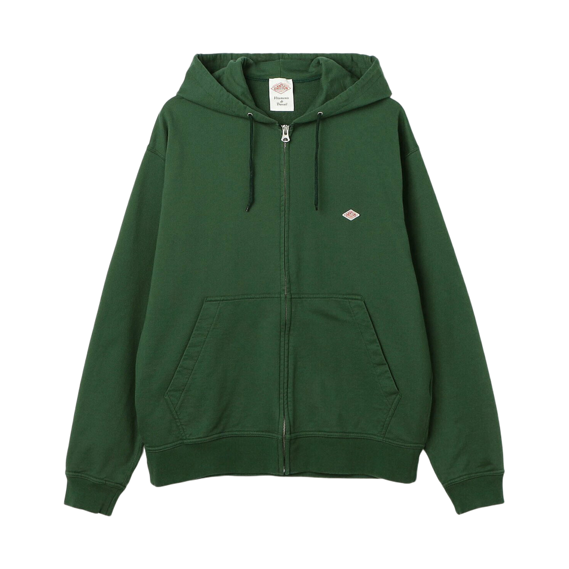 DT-C0407 Danton Cotton Terry Zip Hoodie Dark Green