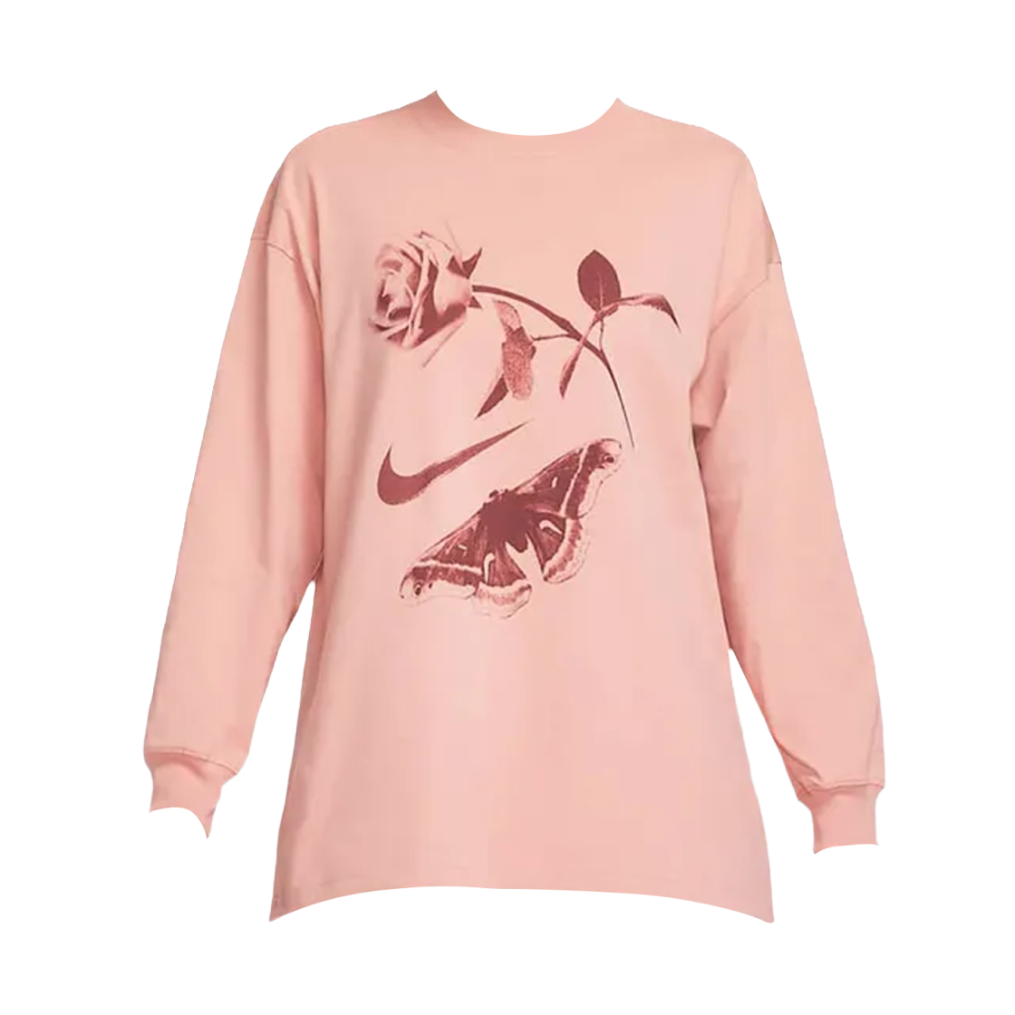 IH7696-618 (W) Nike NSW Oversized Long Sleeve T-Shirt Red Stardust (IH7696-618)