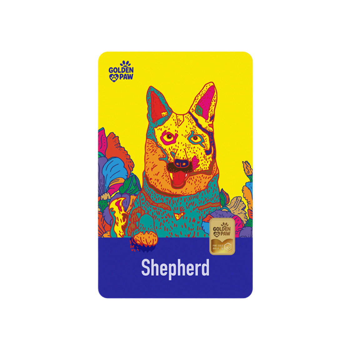 금 한국조폐공사 골든 파우 카드형 골드 셰퍼드 1g(Gold KOMSCO Golden Paw Card Type Gold Shepherd 1g)