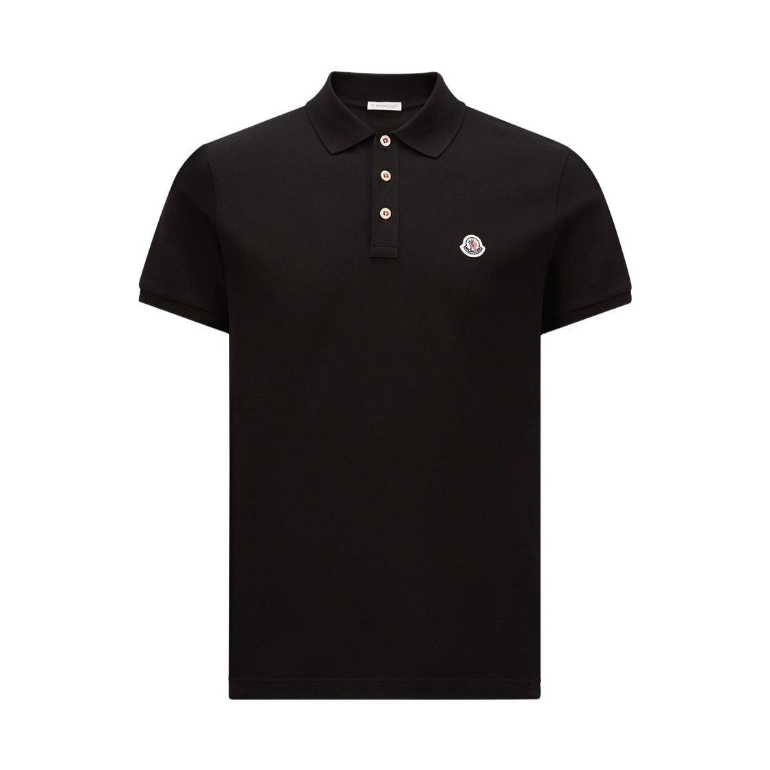 몽클레르 로고 패치 코튼 폴로 셔츠 블랙 - 26SS(Moncler Logo Patch Cotton Polo Shirt Black - 26SS)