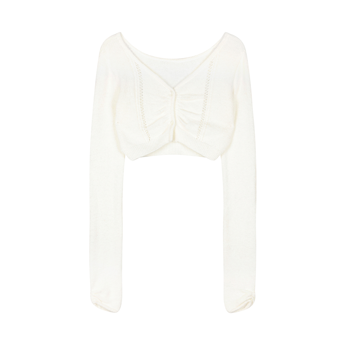 RMKN5301IV REISE MIYA Koyo Mohair Crop Cardigan Ivory