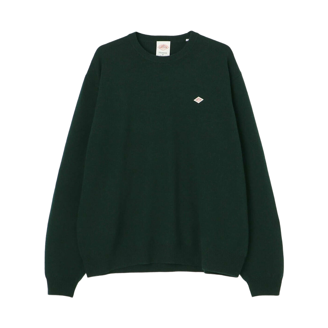 DT-D0028 Danton Lambswool Crewneck Knit Pullover Dark Green