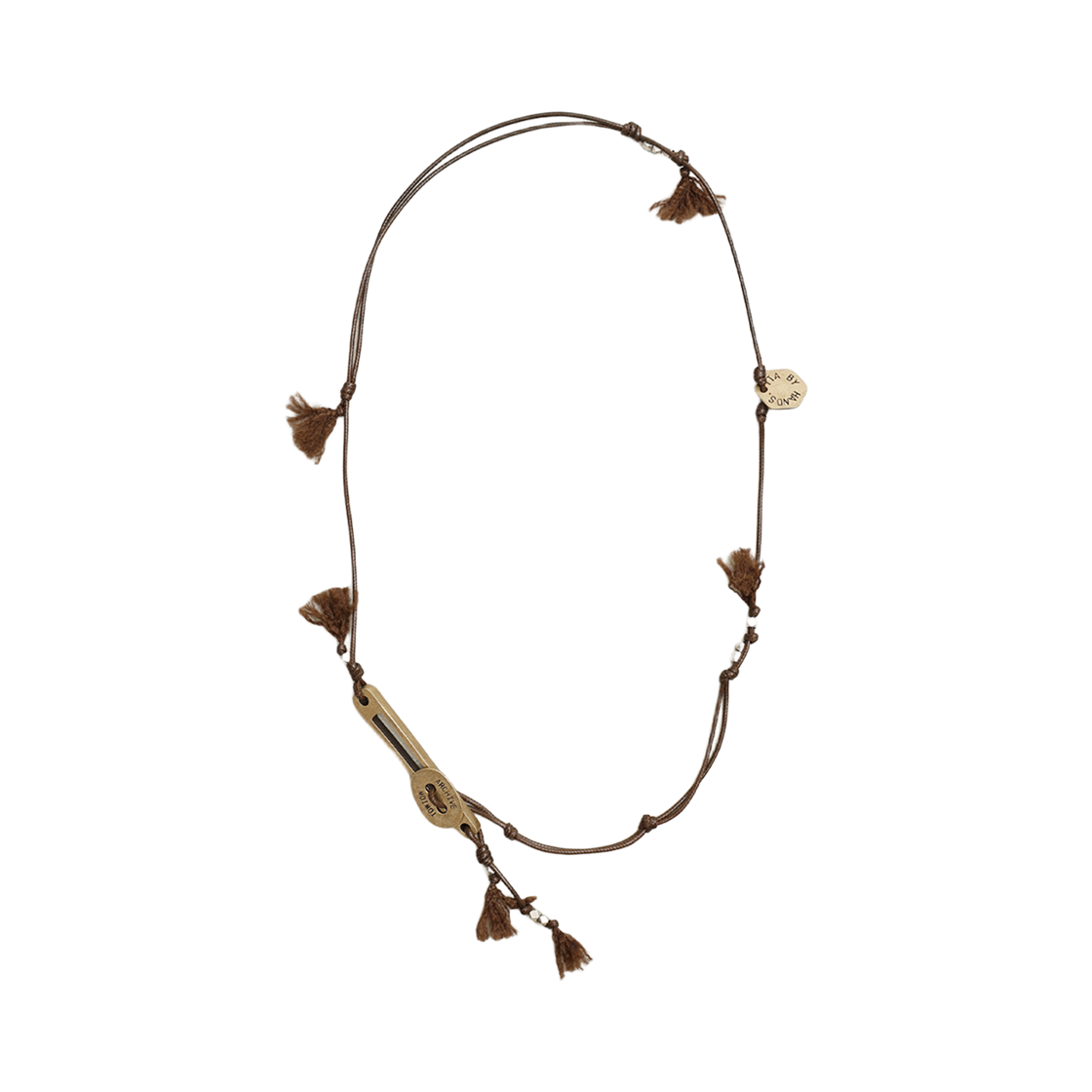핸드 트위스티드 버튼 스틱 목걸이 브론즈(TOWTOW.ARCHIVE Hand-Twisted Button Stick Necklace Bronze) - 1
