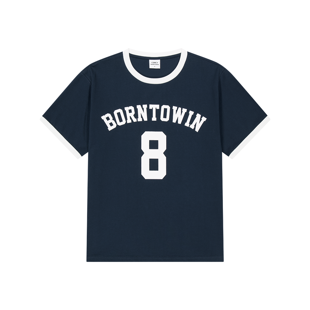 BH1MST226NV BORN TO WIN Number Ringer Regular Fit T-Shirts Navy