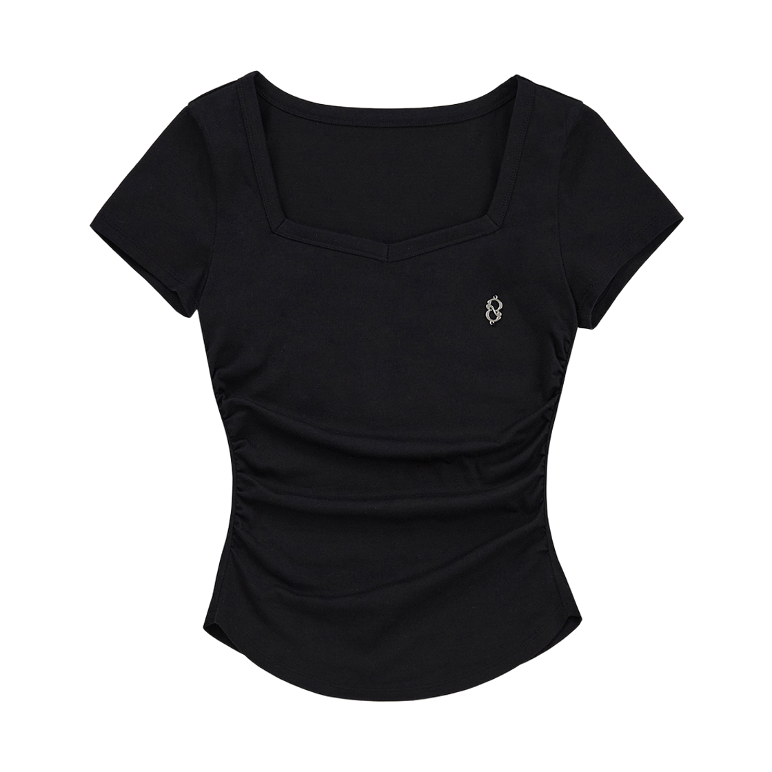 레이즈미야 마가렛 슬림 크롭 티셔츠 블랙(REISE MIYA Margaret Slim Crop T-Shirt Black)