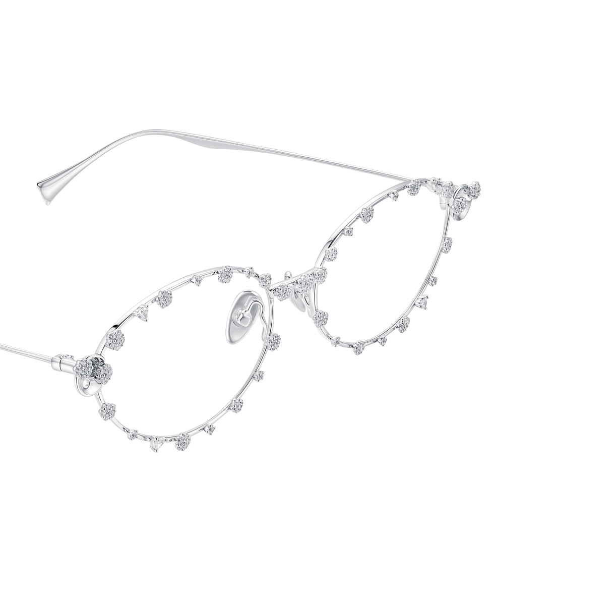 위민 플라워 젬스톤 데코레이션 글래스 실버 - 26SS(Yvmin Flower Gemstone Decoration Glasses Silver - 26SS) - 2