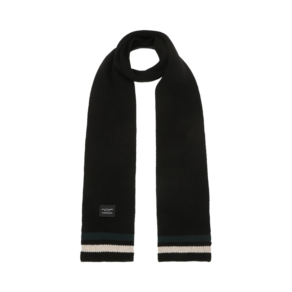 질스튜어트 액세사리 남성 남녀공용 블랙 라인배색 울캐시미어혼방 머플러 JUMU5F510BK 블랙(Jillstuart Men's Acc Unisex Black Line Color-Block Wool Cashmere Blend Muffler Jumu5F510Bk Black) - 1
