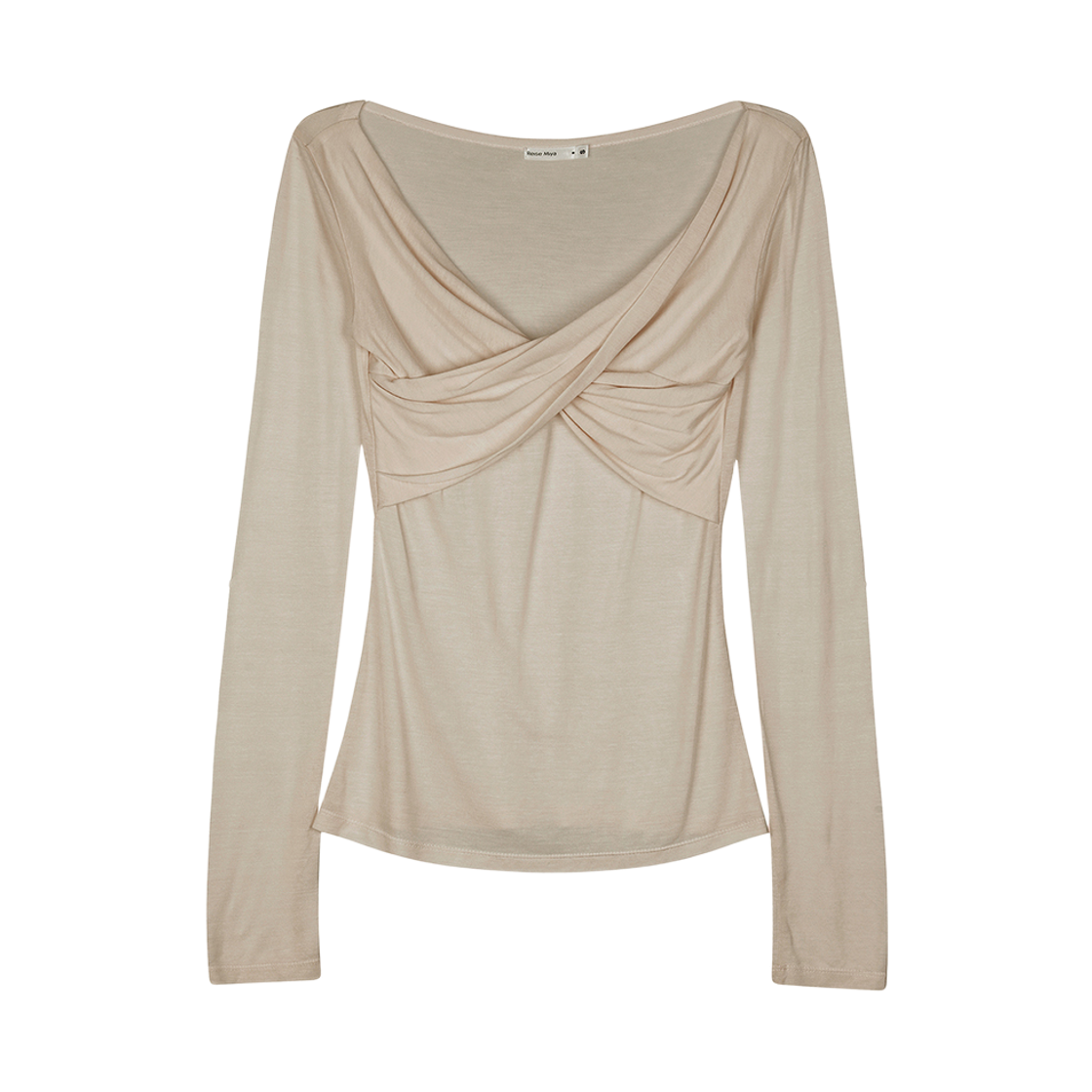 레이즈미야 아오이 리본 발레 셔링 티 모카(REISE MIYA Aoi Ribbon Ballet Shirring T-Shirt Mocha)