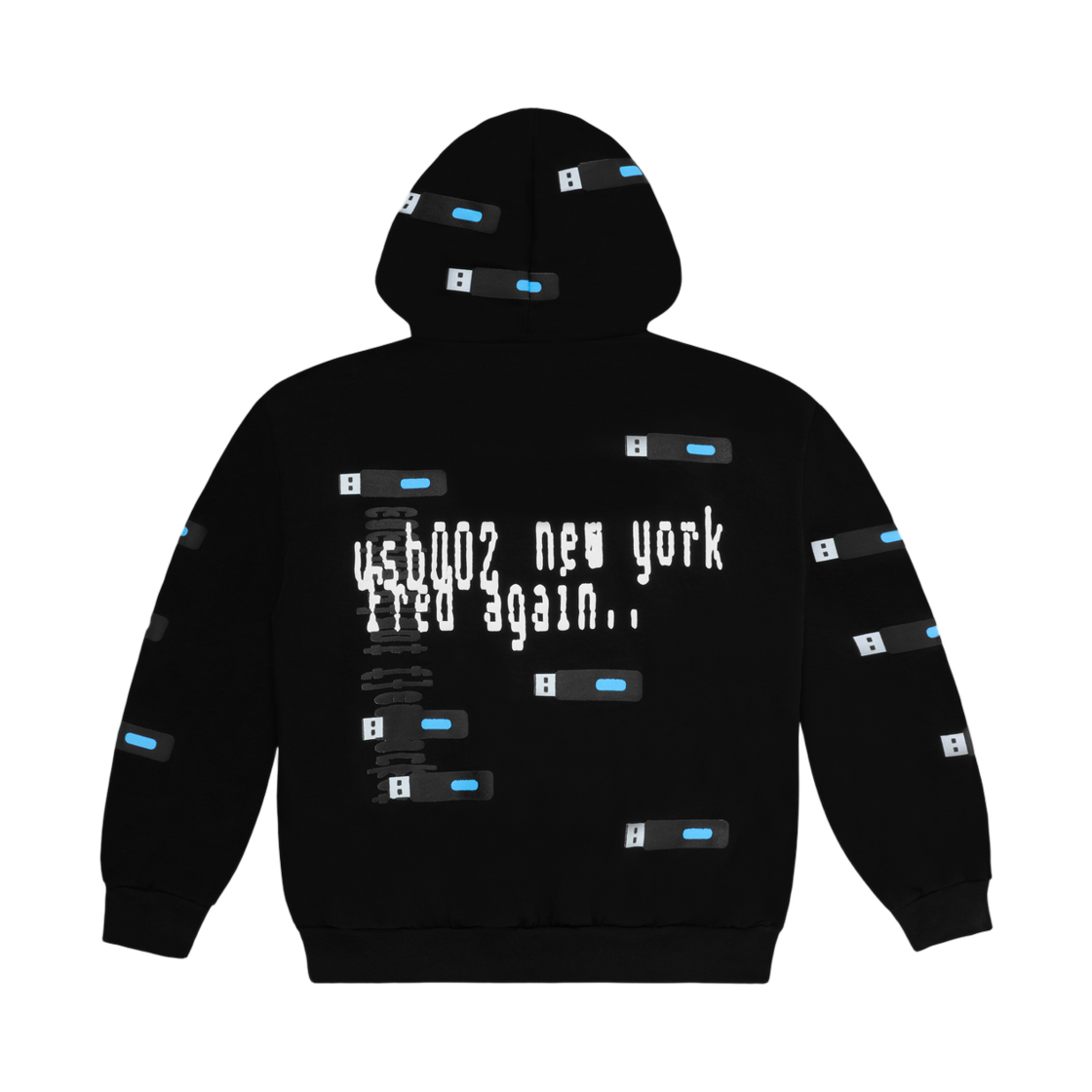 CPFM x 프레드 어게인.. USB002 101010 뉴욕 후드 블랙(Cactus Plant Flea Market x Fred Again.. USB002 101010 New York Hoodie Black)