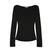 REISE MIYA Aoi Ribbon Ballet Shirring T-Shirt Black