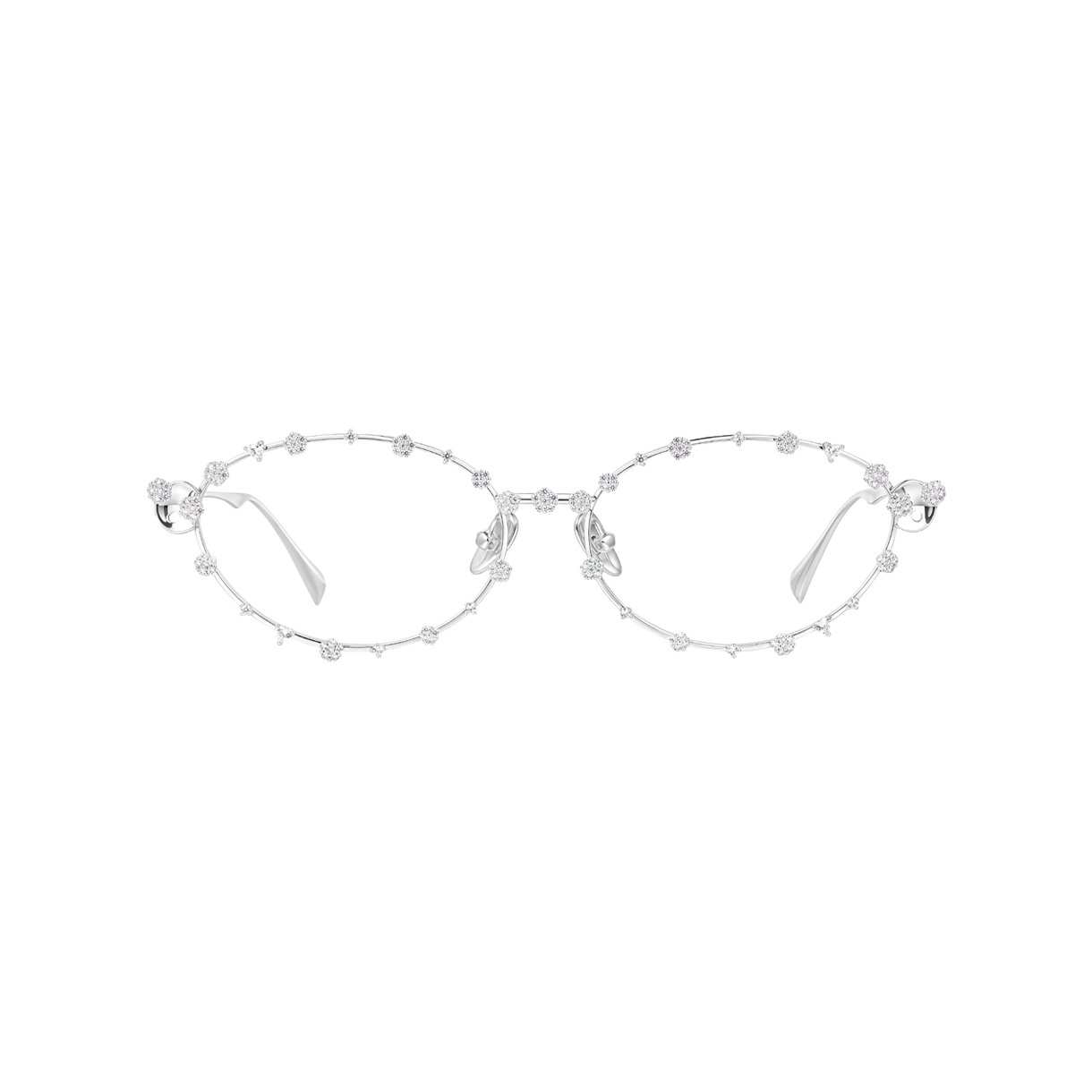 위민 플라워 젬스톤 데코레이션 글래스 실버 - 26SS(Yvmin Flower Gemstone Decoration Glasses Silver - 26SS)