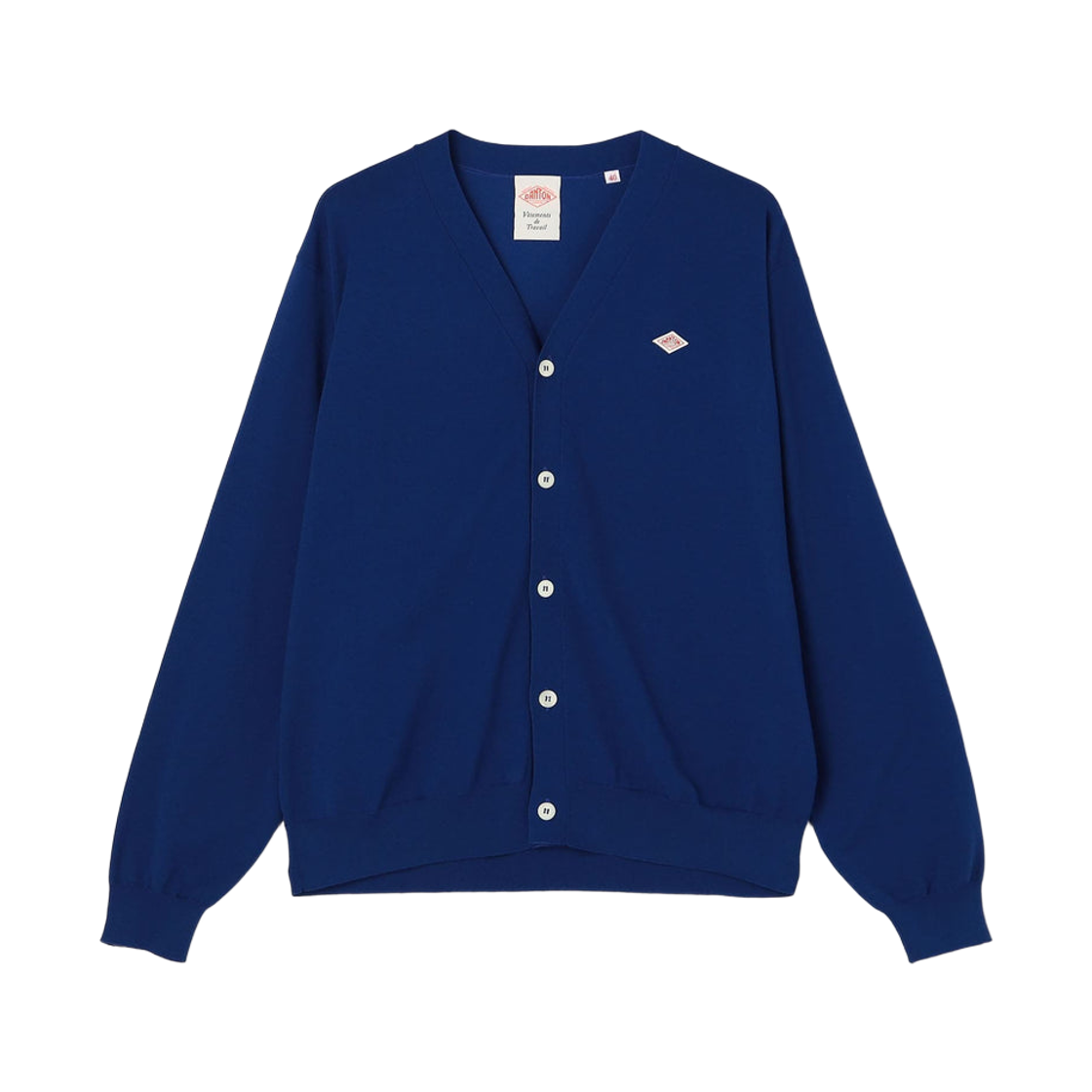 DT-D0138 Danton Jersey Knit V-Neck Cardigan Blue