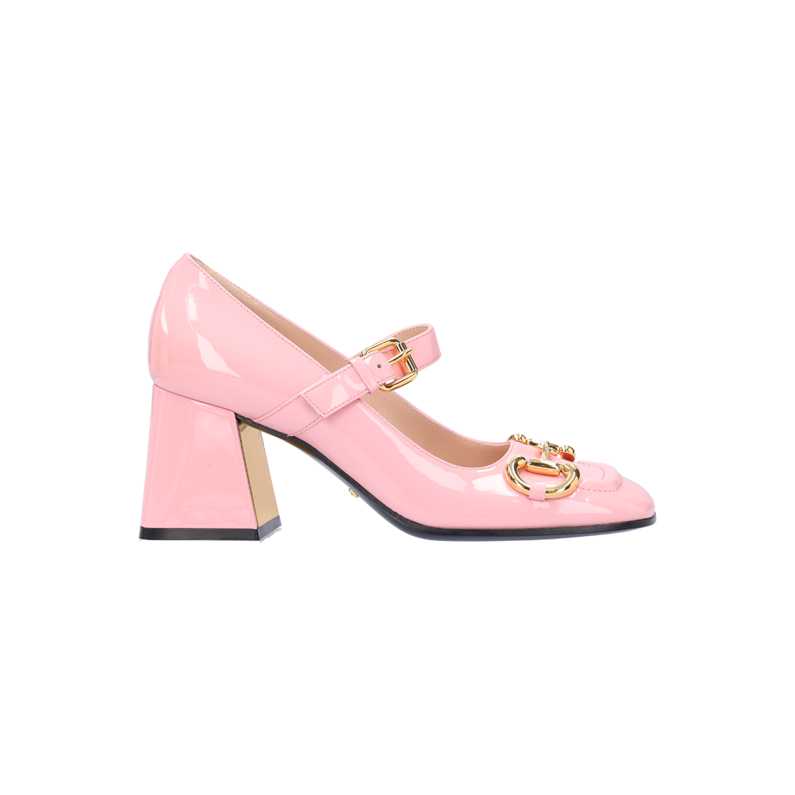 구찌 694855 홀스빗 미드힐 펌프스 페이던트 라이트 핑크 36(Gucci 694855 Horsebit Mid-Heel Pumps in Light Pink Patent, Size 36) - 1