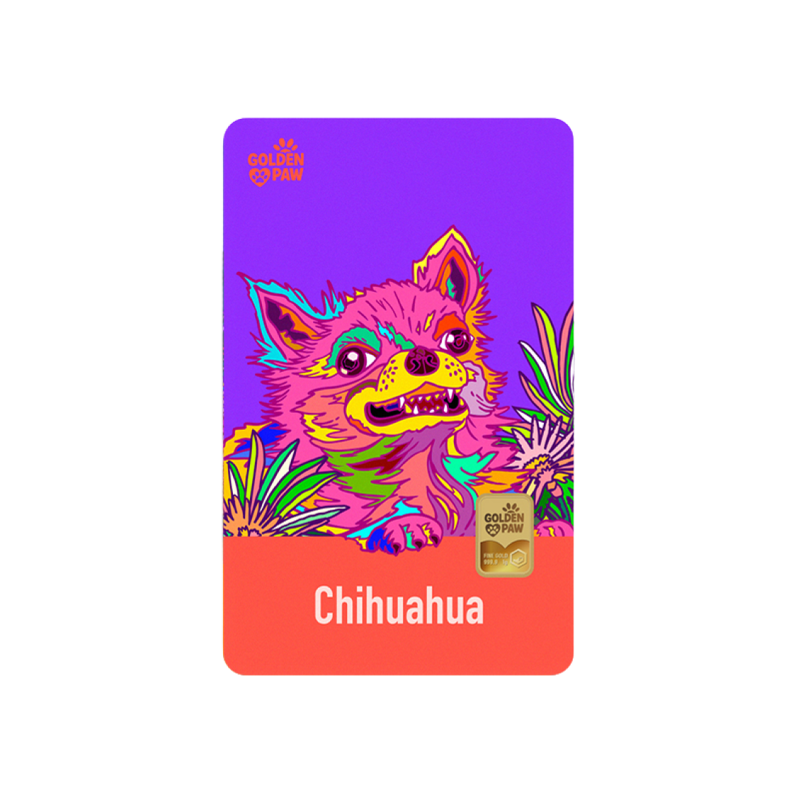 - Gold KOMSCO Golden Paw Card Type Gold Chihuahua 1g