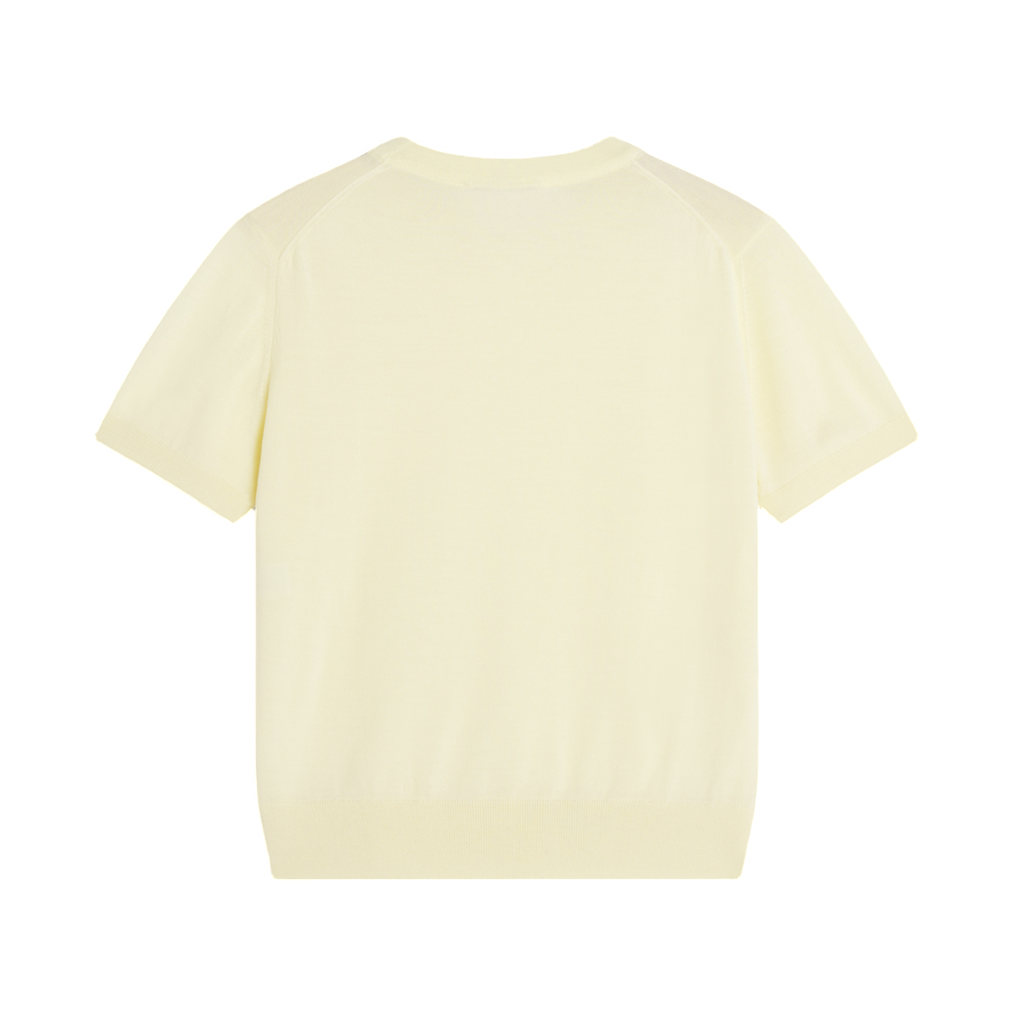 (W) 메종 키츠네 베이비 폭스 파인 메리노 점퍼 파스텔 옐로우((W) Maison Kitsune Baby Fox Fine Merino Jumper Pastel Yellow) - 2