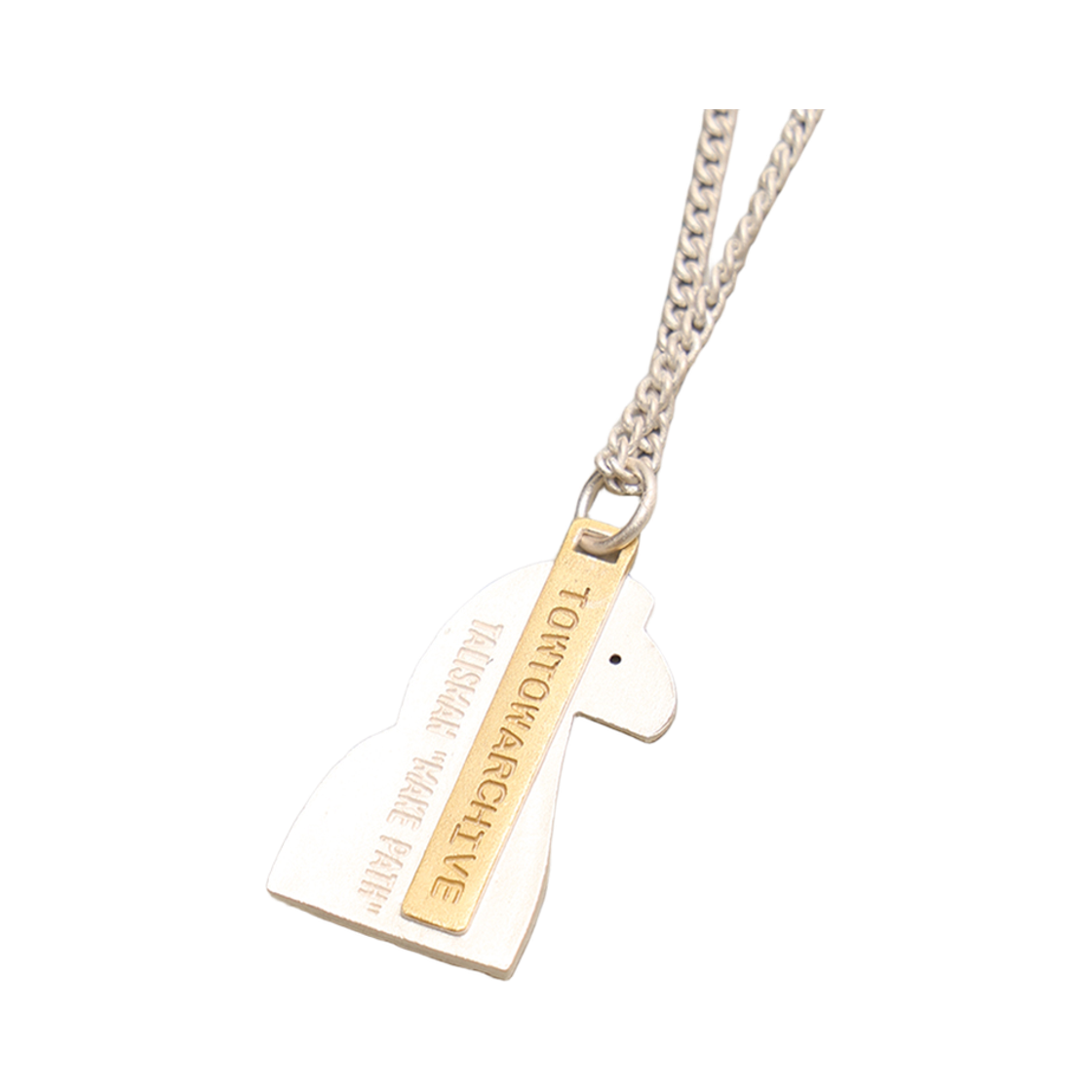 토우토우아카이브 플랫 홀스 터쿼이즈 목걸이 원실버(TOWTOW.ARCHIVE Flat Horse Turquoise Necklace One Silver) - 4