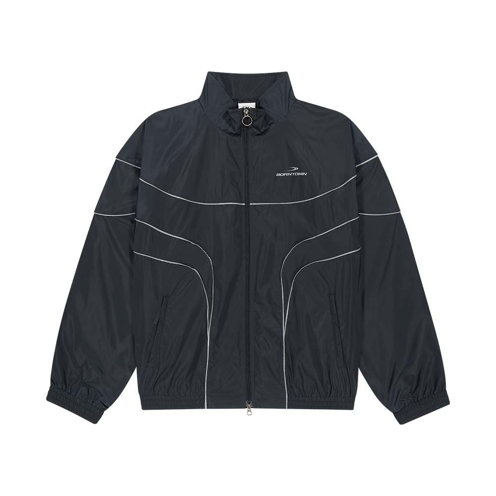 BH1MJK210NV BORN TO WIN Woven Piping Track Jacket Navy