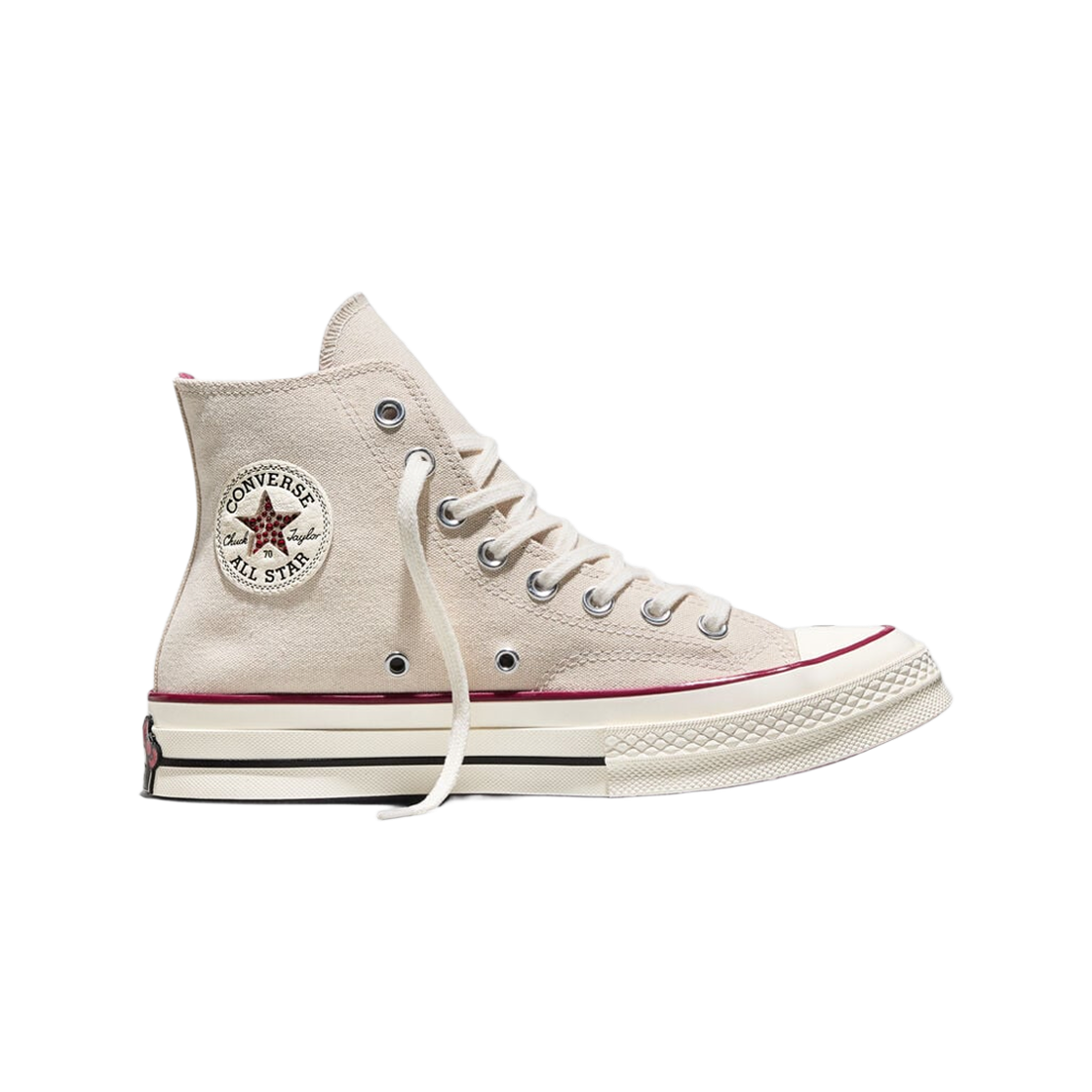 A17695C Converse x Hello Kitty Chuck Taylor 70 Swarovski Egret Sporty Berry Black