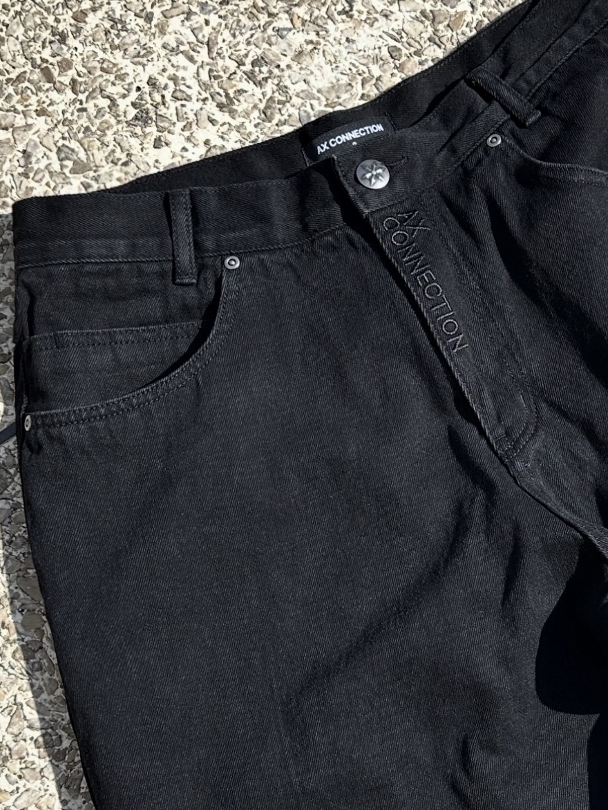 AX CONNECTION Work Washed Wide Denim Pants 착용 스타일 - 2
