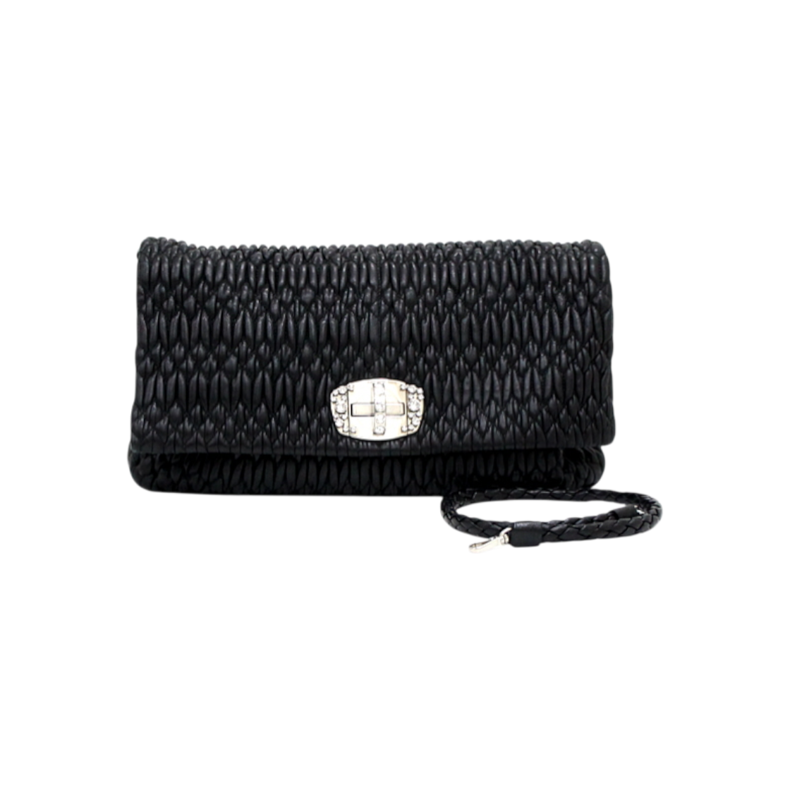 미우미우 RP0169 블랙 나파 크리스탈 마틀라쎄 숄더백aa61538(Miu Miu RP0169 Black Nappa Crystal Matelasse Shoulder Bag)