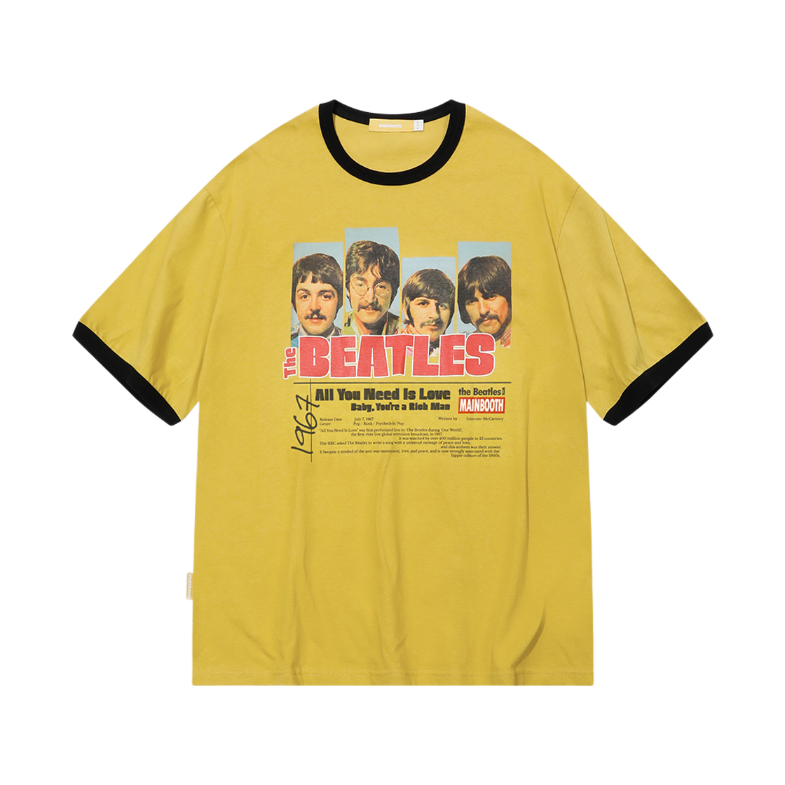 MBBES4HTU15YE MAINBOOTH [Beatles] Love T-Shirt Yellow