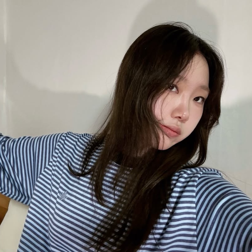 SLOW RECORD HOUSE Stripe Long Sleeve Blue 착용 스타일 - 1