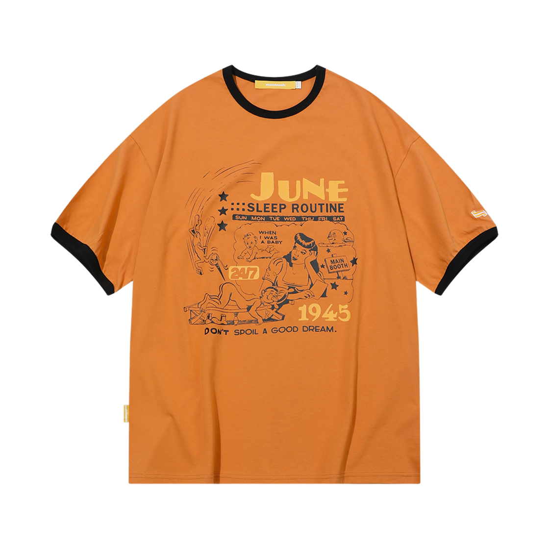 MBBES3HTU12OR MAINBOOTH Sleep Routine T-shirt Orange
