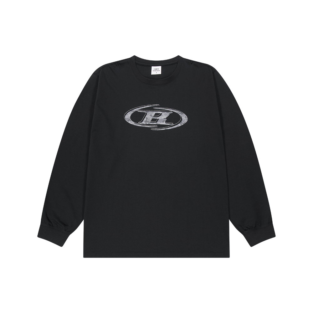 BH1MLT222BK BORN TO WIN Camo B Logo Long Sleeve Black
