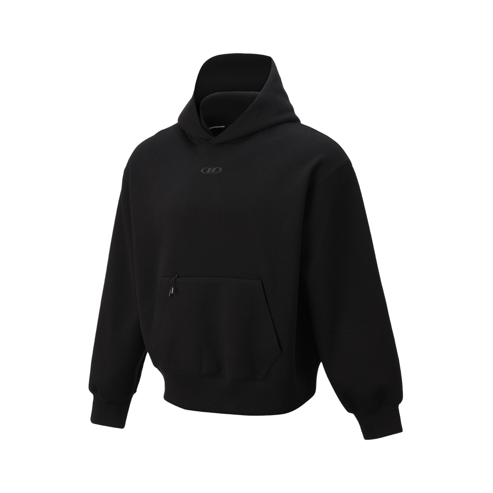 BH1MHT213BK BORN TO WIN Symbol B Tech Hoodie Black