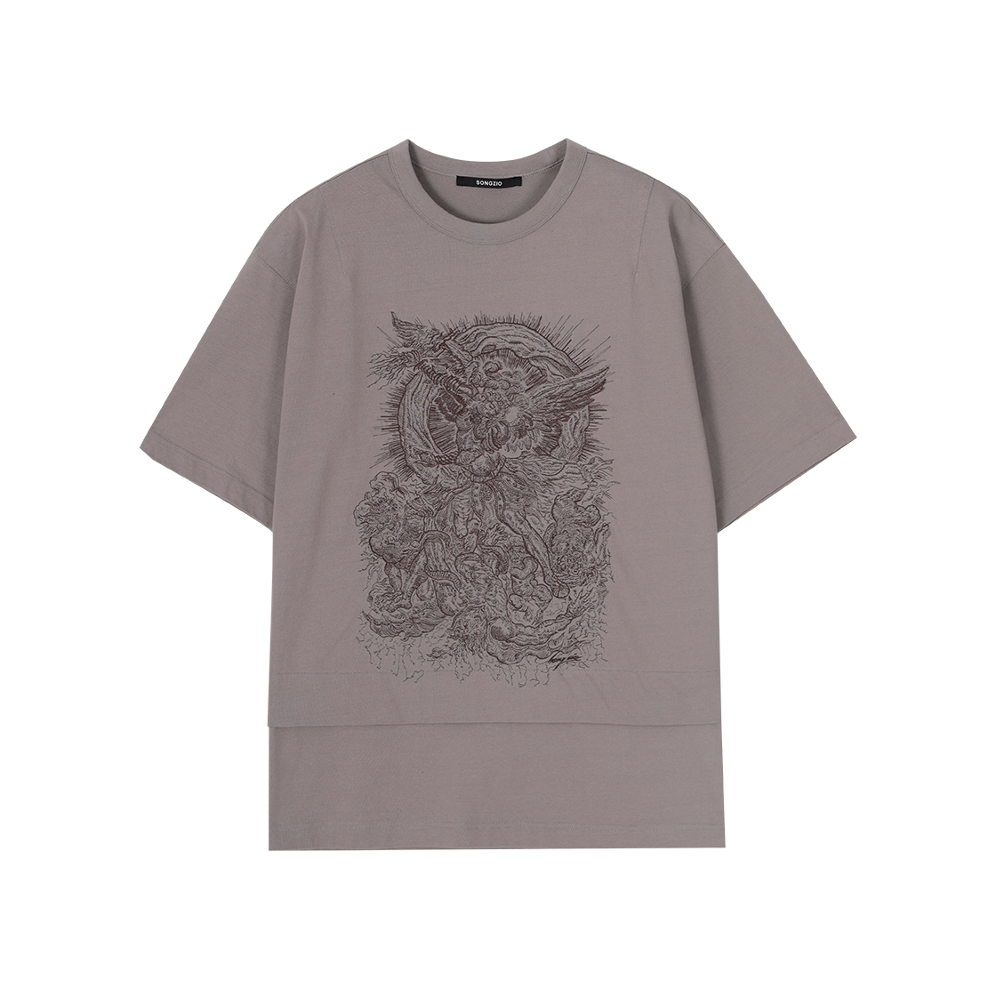 SI3TS701GY SONGZIO COLLECTION Archanggel Ghost Fold T Shirt Grey