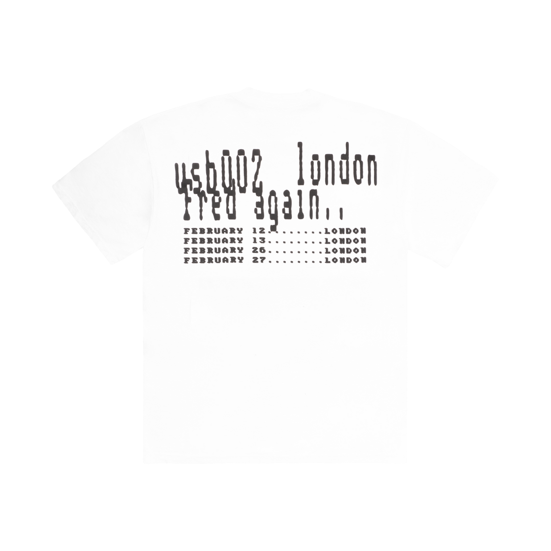 CPFM x 프레드 어게인.. USB002 10 쇼즈 런던 티셔츠 화이트(Cactus Plant Flea Market x Fred Again.. USB002 10 Shows London T-Shirt White)