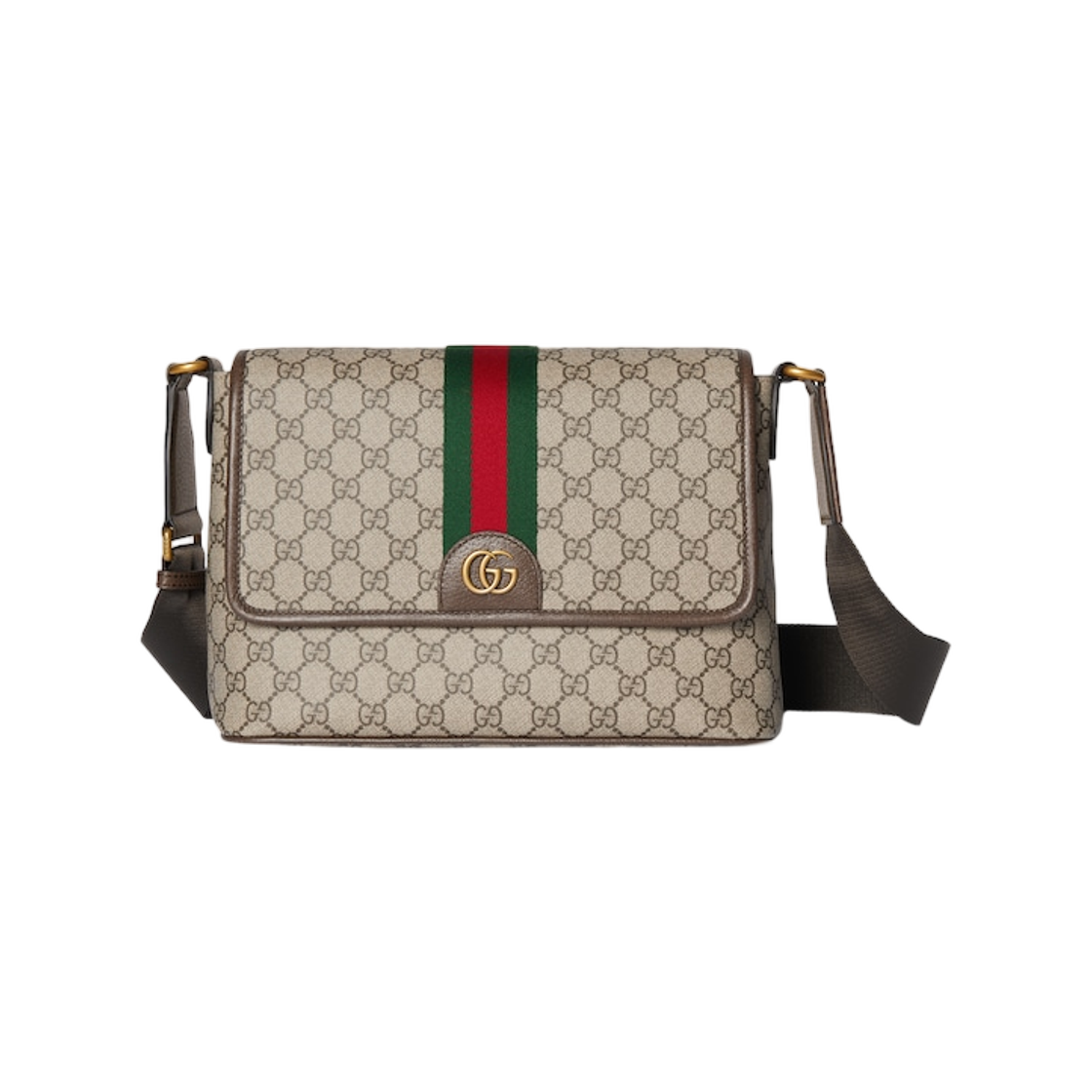 834467-FAEOF-9745 Gucci Ophidia Medium Messenger Bag Beige Dark Brown