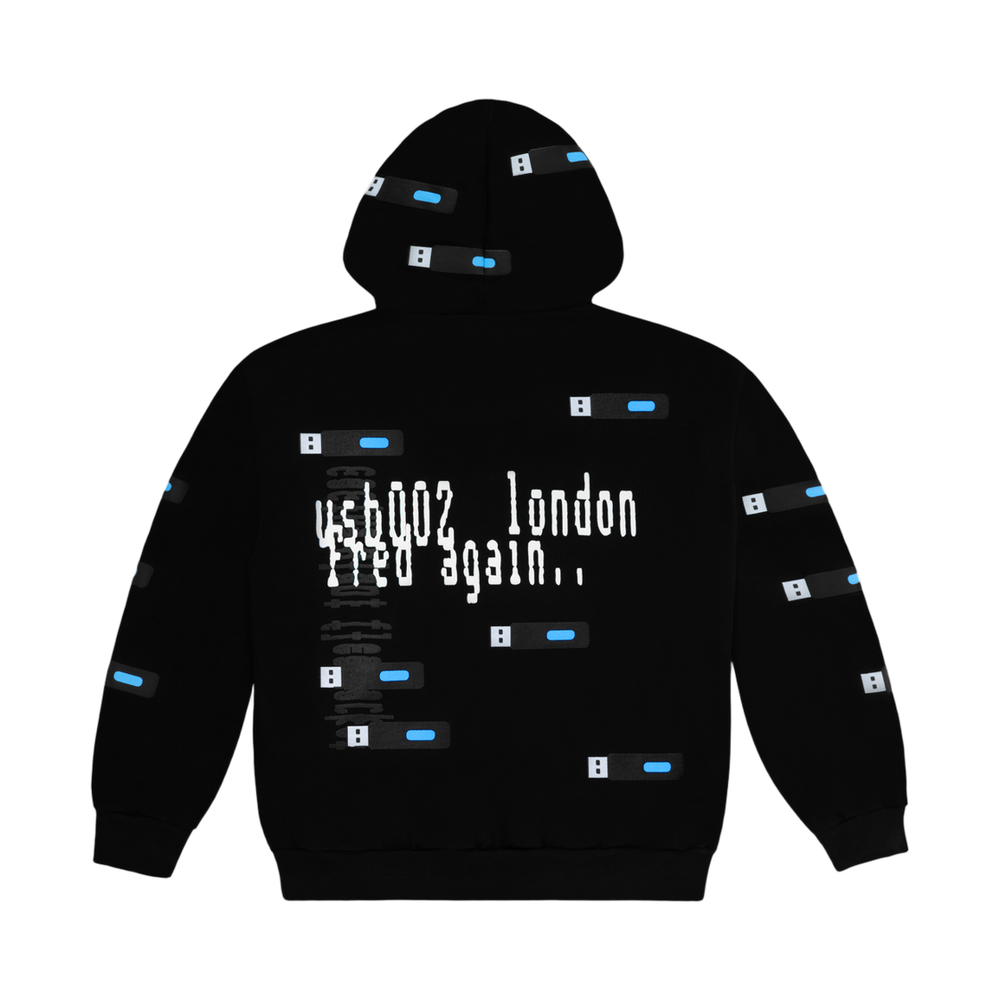 CPFM x 프레드 어게인.. USB002 런던 후드 블랙(Cactus Plant Flea Market x Fred Again.. USB002 London Hoodie Black)