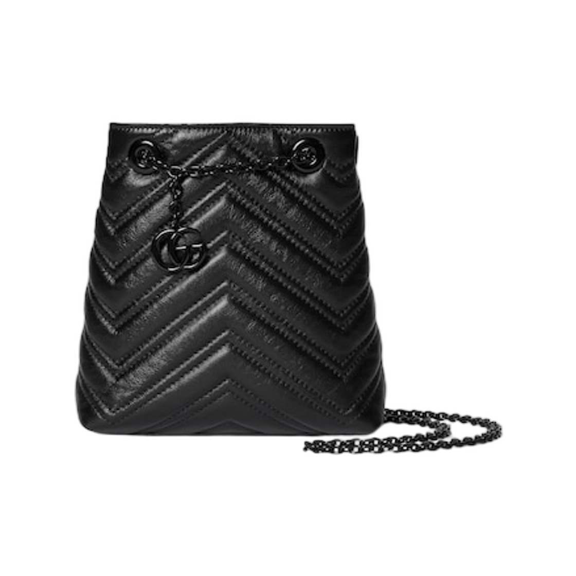 구찌 GG 마몽 나노 버킷백 블랙(Gucci GG Marmont Nano Bucket Bag Black) - 1