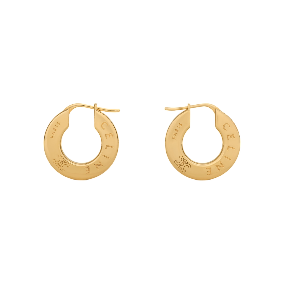 B107K3F83-35OR Celine Disc Hoops in Brass with Gold Finish Gold