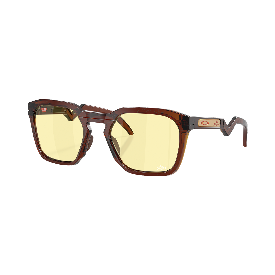 OO9533-1054 Oakley x 100Thieves HSTN SQ Dark Amber Frame Prizm Gaming 2.0 Lenses Regular Universal Fit