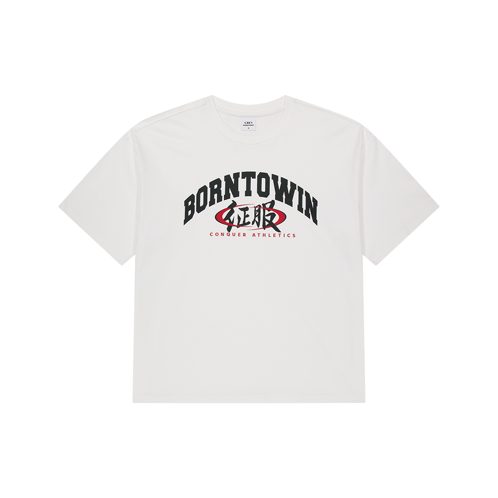 본투윈 캉커 애슬레틱스 세미 오버핏 티셔츠 화이트(BORN TO WIN Conquer Athletics Semi Over Fit T-Shirts White)