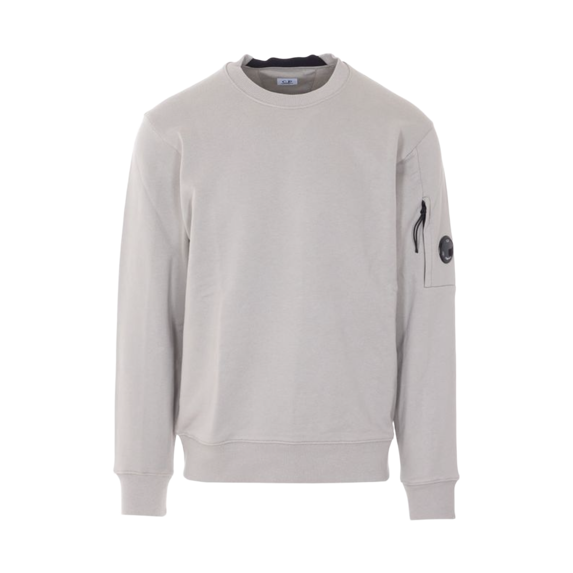 20CMSS713A005086W904 C.P. Company Diagonal Raised Fleece Crewneck Lens Sweatshirt Dove Grey - 26SS