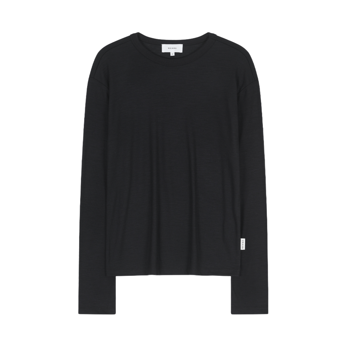 비자비 슈퍼 원투엔티스 울 저지 롱 슬리브드 탑 블랙(VIS A VIS Super 120'S Wool Jersey Long Sleeved Top Black) - 1