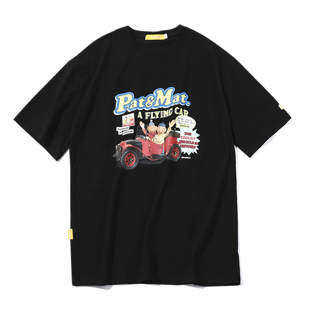 MB23S4HTU18BK MAINBOOTH [Pat&Mat] Flying Car T-shirt Black