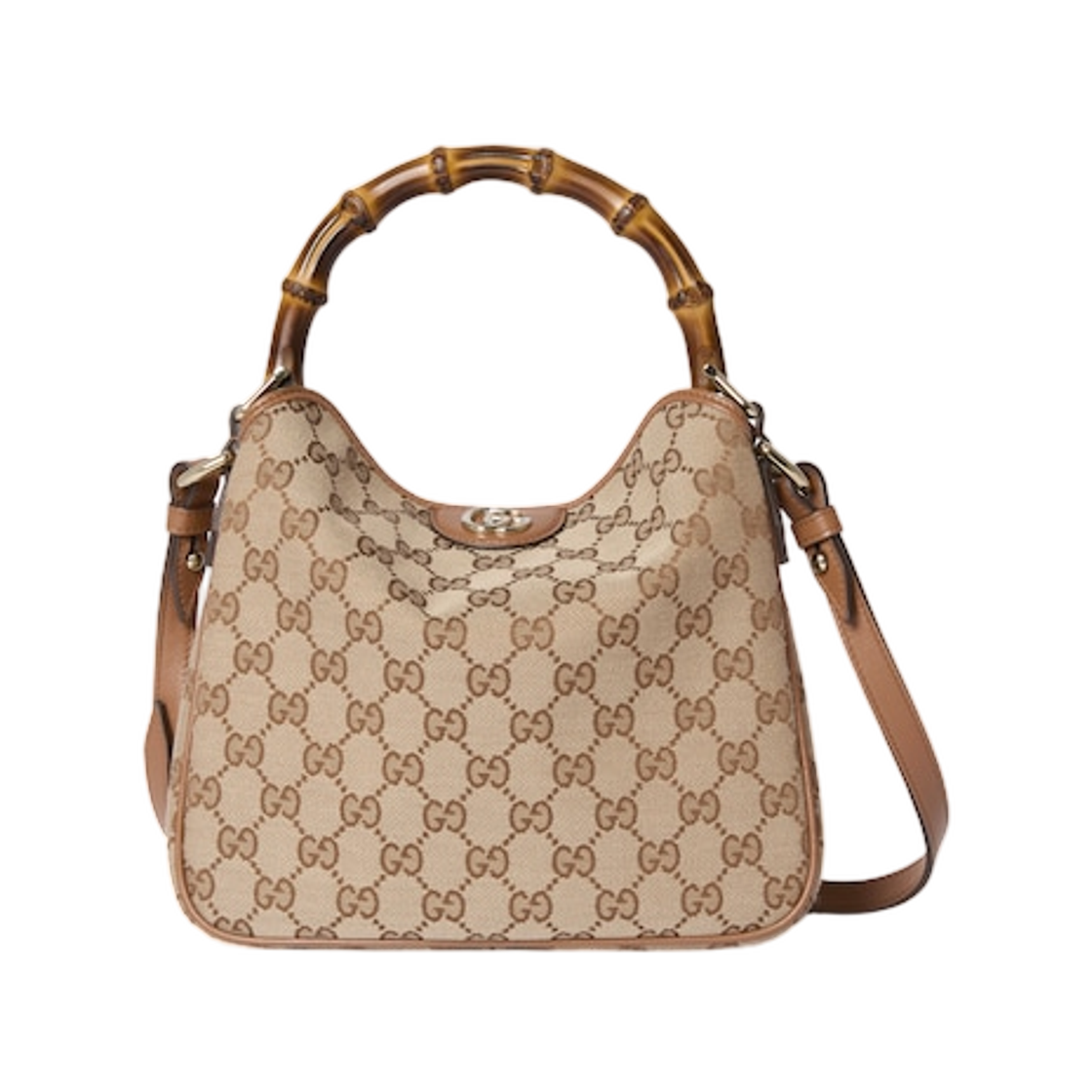 799865-FAFT2-9943 Gucci Diana Small Shoulder Bag Beige Dark Brown