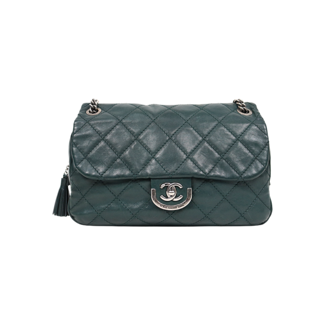 ITBLNLPR8WVS Chanel Deep Green Le Cambon Chain Shoulder Bag
