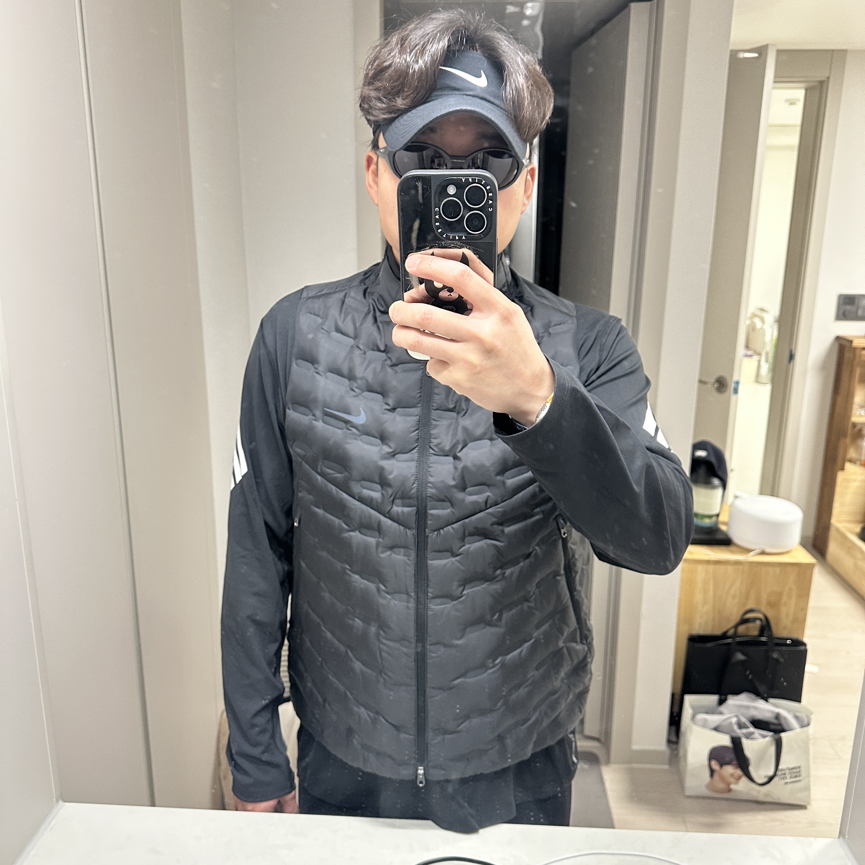 Nike Therma-Fit ADV Repel Down Running Vest Black - Asia 착용 스타일