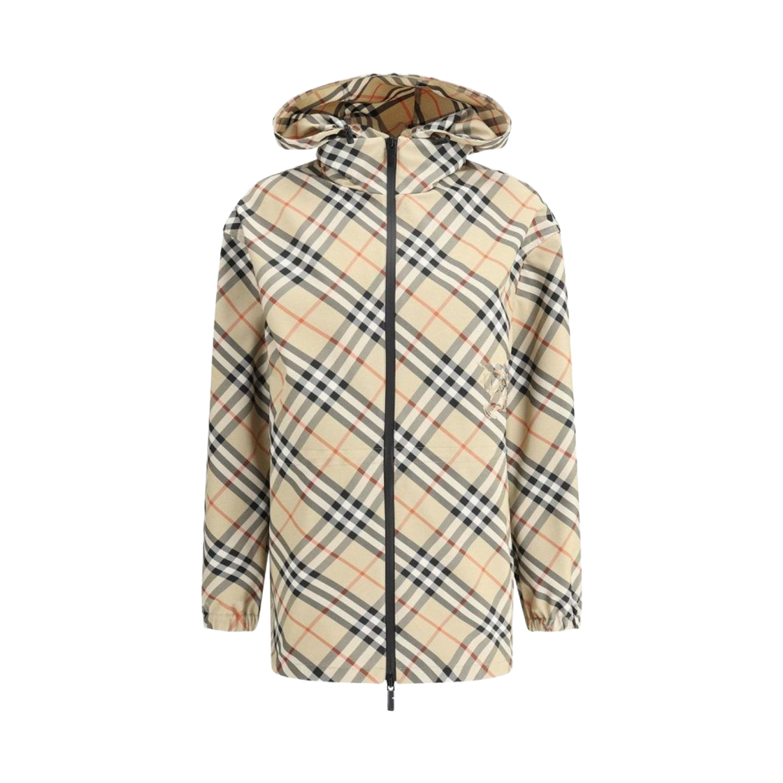 (W) 버버리 체크 프린트 지퍼 후드 자켓 뉴트럴((W) Burberry Check Print Zip Hooded Jacket Neutral)
